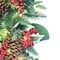 26" Battery-Operated Pre-Lit Decorated Artificial Wreath with Red Bow